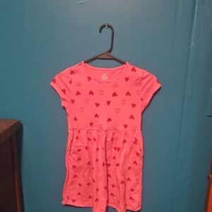 wonder nation Pink Dress with Red Heart Print